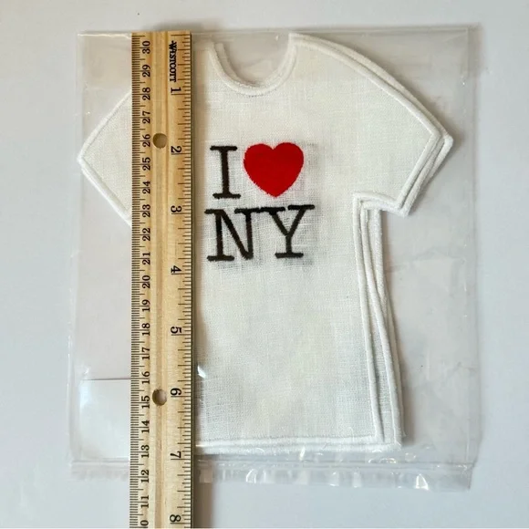 NWT I ❤️ NY T-Shirt Cocktail Napkins Set of 4 100% Linen by Chefanie - Picture 8 of 9